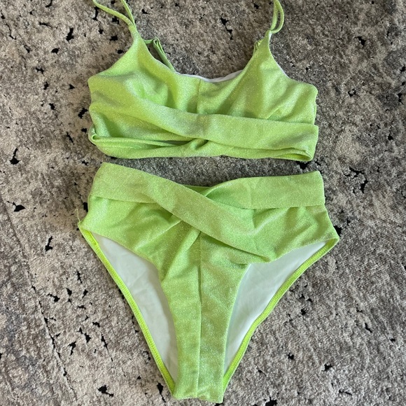 Swim Green Glitter Bikini Poshmark